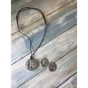 Oberon Face Necklace and Earrings